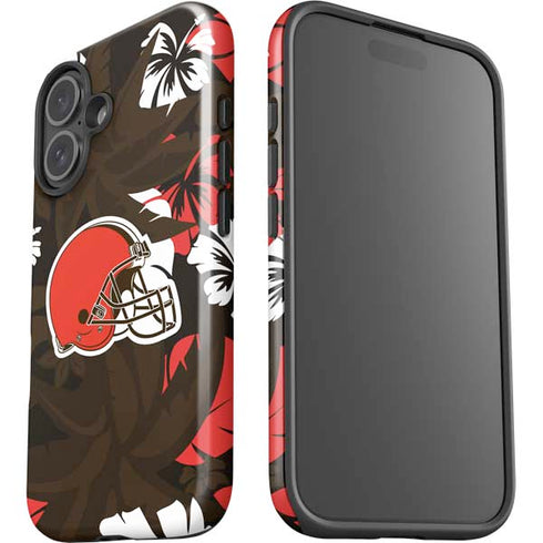 NFL Cleveland Browns Tropical Print iPhone 16 Plus Impact Case